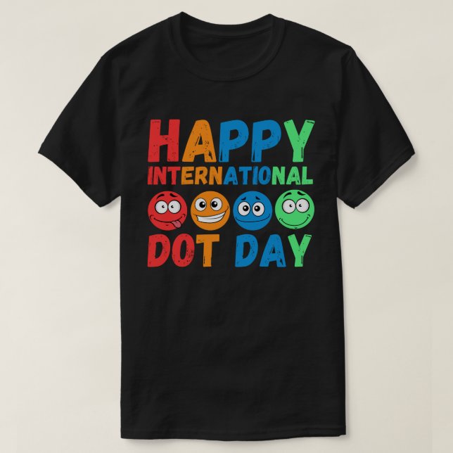 Happy International Dot Day Cute Colourful Dots Ki T-Shirt (Design Front)