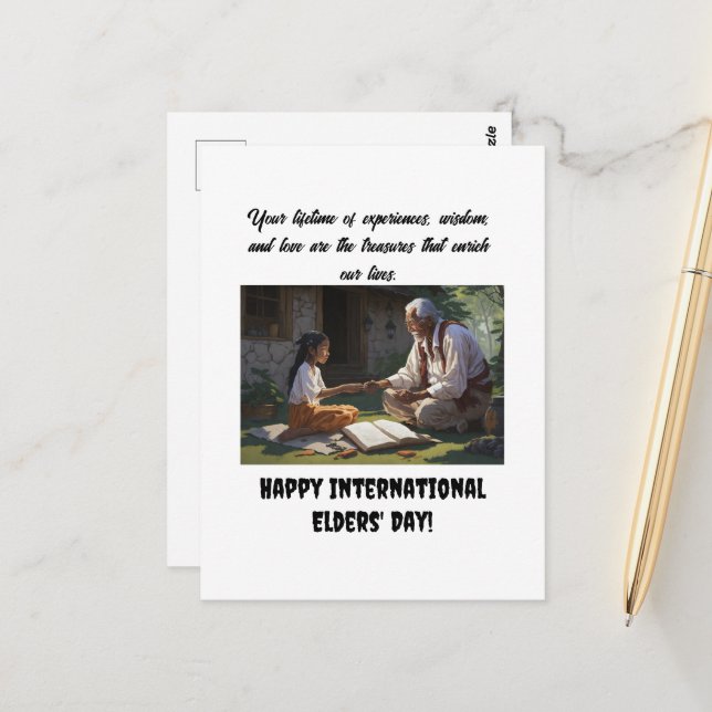 happy international elders day postcard (Front/Back In Situ)