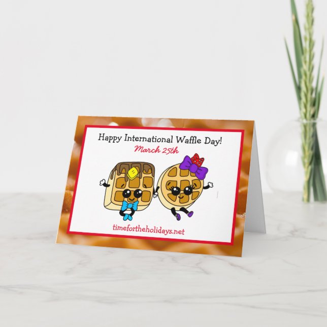 Happy International Waffle Day + Recipe Card (Front)