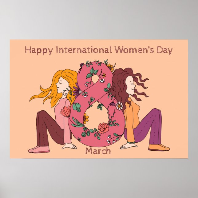 Happy International Women's Day (8 March) Poster (Front)