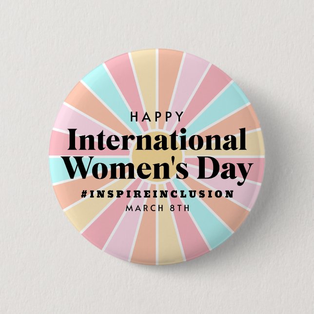 Happy International Women's Day | March 8th 6 Cm Round Badge (Front)