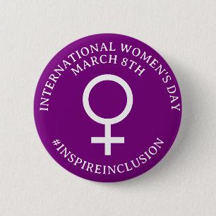Happy International Women's Day March 8th Button
