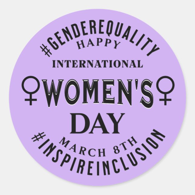 Happy International Women's Day | March 8th Classic Round Sticker (Front)