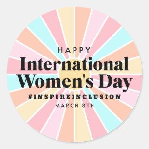 Happy International Women's Day   March 8th Classic Round Sticker