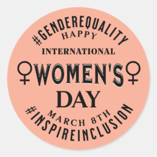 Happy International Women's Day March 8th Classic Round Sticker