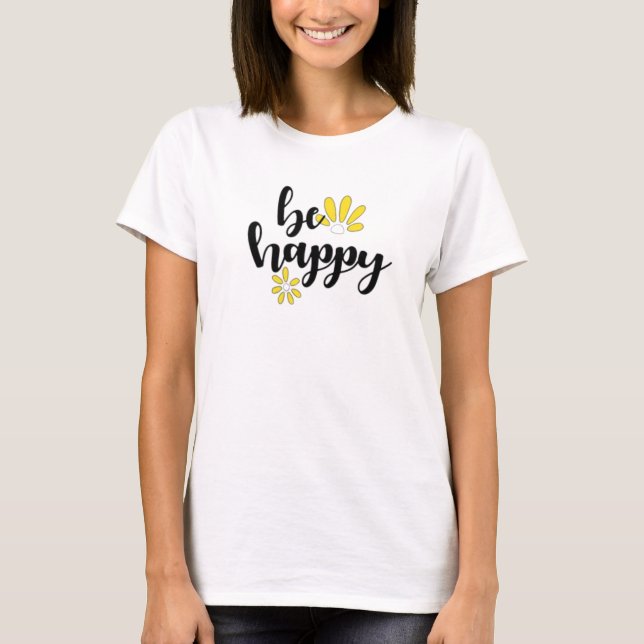 Happy Is The New Rich Statement T-Shirt (Front)