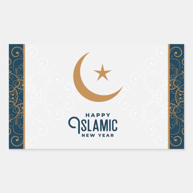Happy Islamic New Year Rectangular Sticker (Front)