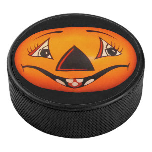 Happy Jack O’ Lantern Halloween Hockey Puck