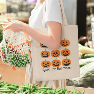 Happy Jack-O'-Lanterns Hyped for Halloween Tote Bag