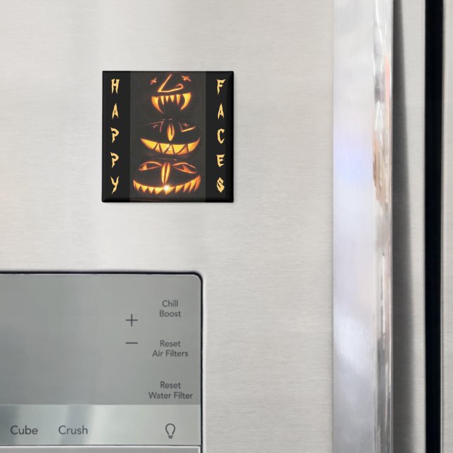Happy Jack o'Lantern Faces Magnet (In Situ (Fridge))