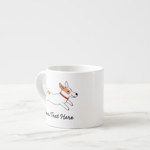 Happy Jack Russell Terrier Cartoon Dog Running Espresso Cup