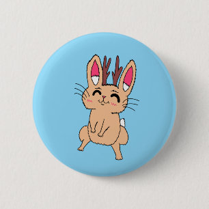 Happy Jackalope  6 Cm Round Badge