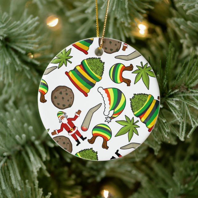 Happy Jamaican Christmas Ceramic Ornament (Tree)