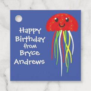 Happy Jellyfish Personalised Gift or Favour Tags