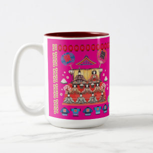 Happy jidai Matsuri hot pink Two-Tone Coffee Mug