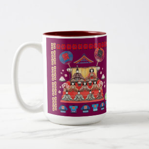 Happy jidai Matsuri magenta Two-Tone Coffee Mug