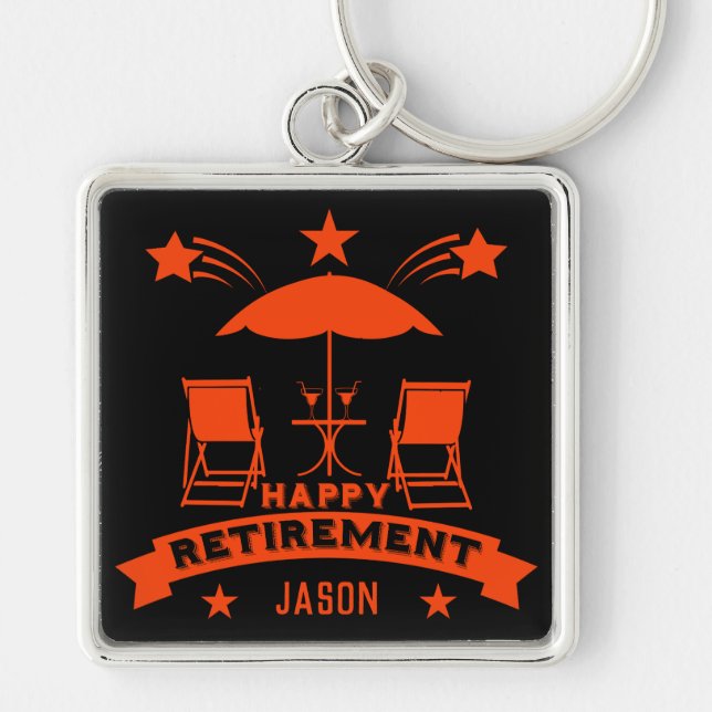 Happy Job Retirement Key Ring (Front)