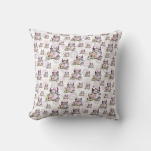 Happy jogging magical monster creature cushion