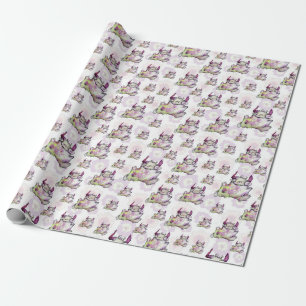 Happy Jogging Monster Creature Wrapping Paper