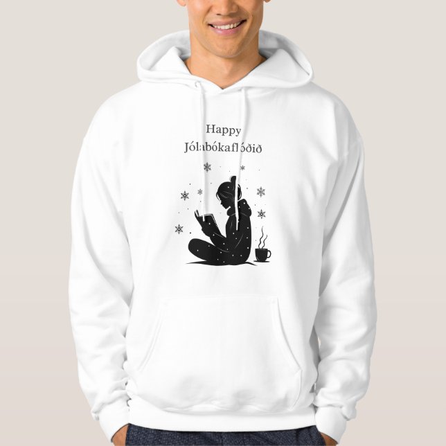 Happy Jolabokaflod – Icelandic Book Flood Gift Hoodie (Front)