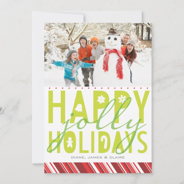 Happy Jolly Holiday Photo Card (Front)