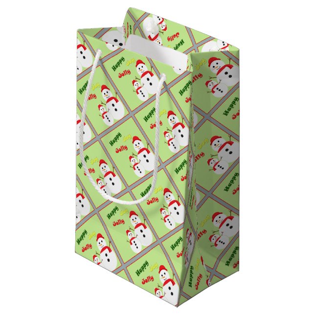 Happy Jolly Joy Small Gift Bag (Front Angled)