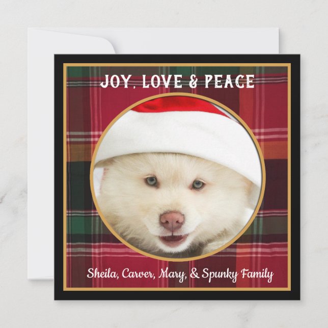 Happy Joy Love Christmas Holiday Card (Front)