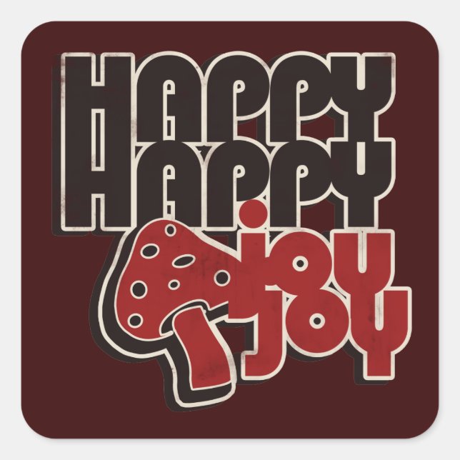 Happy Joy Square Sticker (Front)