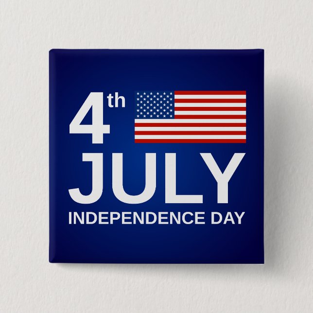 Happy July 4th  15 Cm Square Badge (Front)