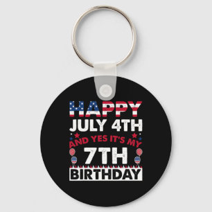 Happy July 4th And Yes It's My 7th Birthday Indepe Key Ring