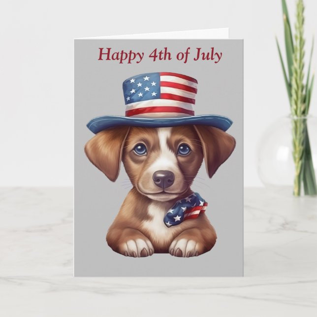 Happy July 4th Folded Greeting Card (Front)