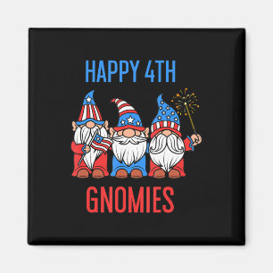 Happy July 4th Gnomies Patriotic Pride Gnomes USA Magnet