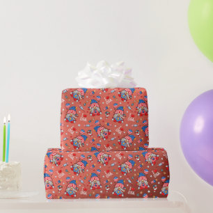 Happy July 4th I Love The USA Patriotic Gnome  Wrapping Paper