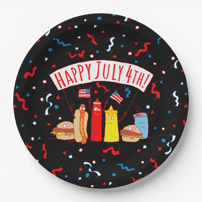 Happy July 4th Picnic Paper Plate (Front)