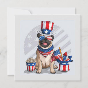 Happy July fourth dog Holiday Card