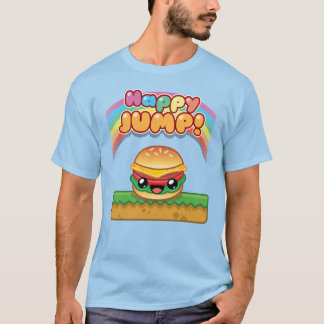 Happy Jump Burger Title Style T-Shirt