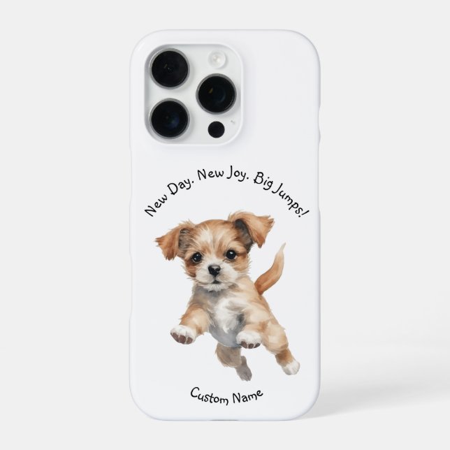 Happy Jumping Dog Art – Happy iPhone Case (Back)
