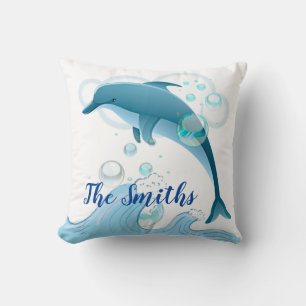 Happy Jumping Dolphin with Bubbles Cushion