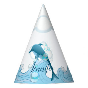 Happy Jumping Dolphin with Bubbles Party Hat