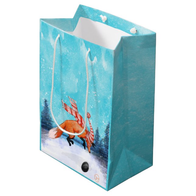 Happy Jumping Fox Gift Bag (Front Angled)