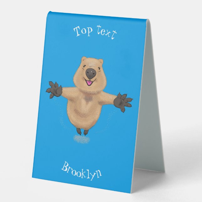 Happy jumping quokka cartoon design (Front)