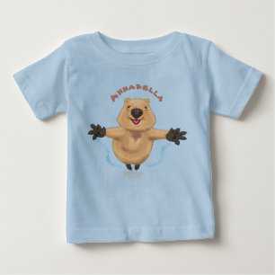 Happy jumping quokka cartoon design baby T-Shirt