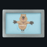 Happy jumping quokka cartoon design belt buckle<br><div class="desc">For quokka lovers! This happy quokka jumping cartoon design and is great fun.</div>