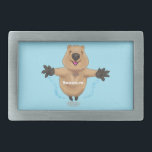 Happy jumping quokka cartoon design belt buckle<br><div class="desc">For quokka lovers! This happy quokka jumping cartoon design and is great fun.</div>