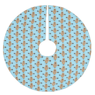 Happy jumping quokka cartoon design brushed polyester tree skirt
