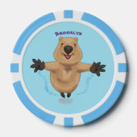 Happy jumping quokka cartoon design