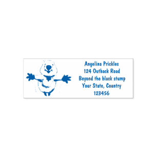 Happy jumping quokka cartoon design self-inking stamp