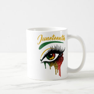 Happy Juneteenth 1865 Bright Eyes Melanin Retro Bl Coffee Mug