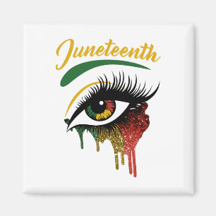 Happy Juneteenth 1865 Bright Eyes Melanin Retro Bl Magnet