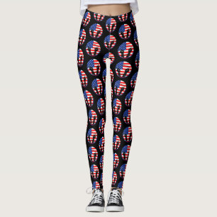 happy juneteenth american flag leggings
